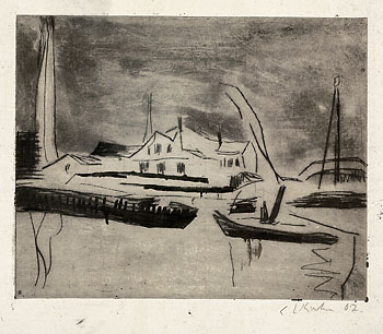 Ernst Ludwig Kirchner - Elbschiffe an der Übigauwerft