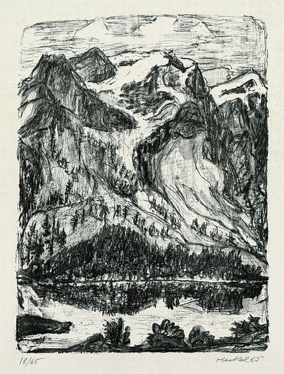 Erich Heckel - Berghang am See (Berge)