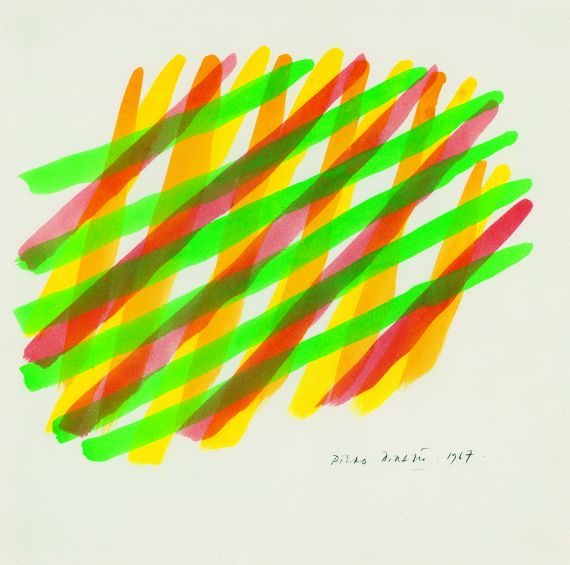 Piero Dorazio - Komposition in Grün, Gelb, Orange und Rot