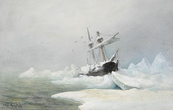 Louis Apol - Segelschiff im Eismeer eingeschlossen