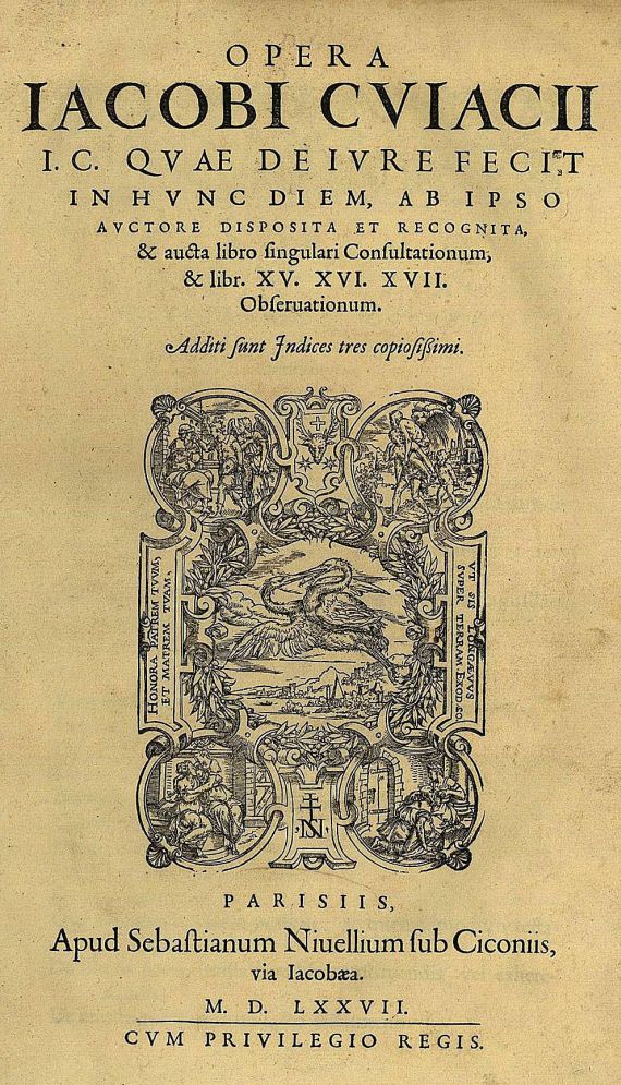 Jacob Cujacius - Opera. 1577.