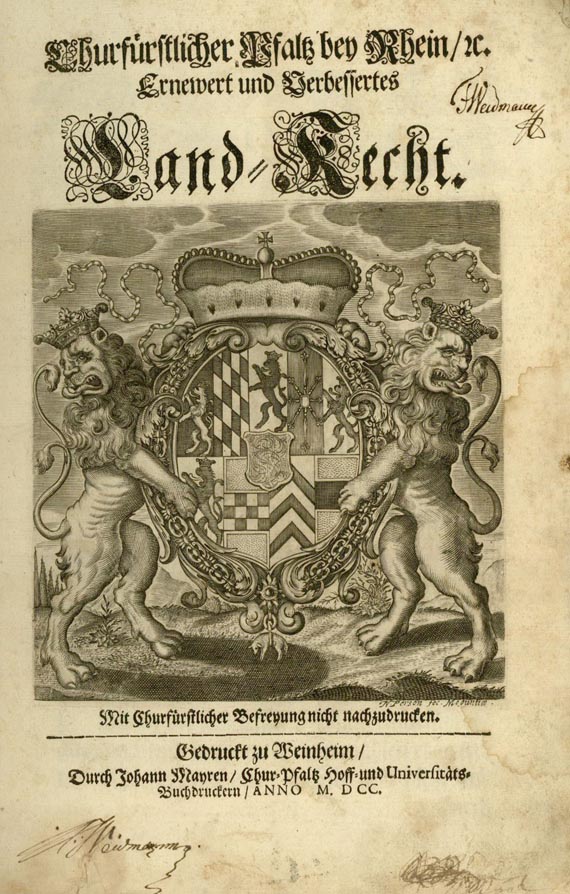   - Churfürstlich Land Recht (2). 1700