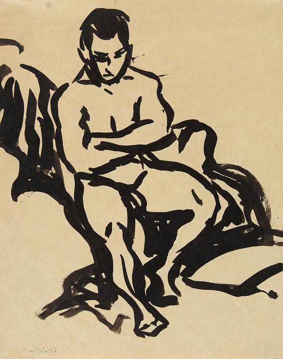 Ernst Ludwig Kirchner - Sitzender männlicher Akt