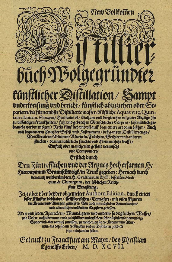 Hieronymus Brunschwig - Distillierbuch. 1597