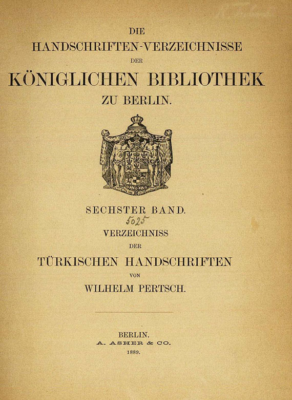 Wilhelm Pertsch - Türkische Handschriften. 1889