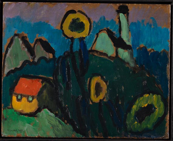 Gabriele Münter - Landschaft mit Sonnenblumen