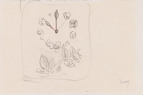 René Magritte - Ohne Titel (Horloge et Fleurs)