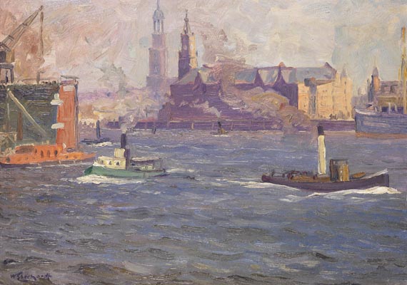 Wilhelm Julius Eberhardt - "Hafenblick" Hamburger Hafen