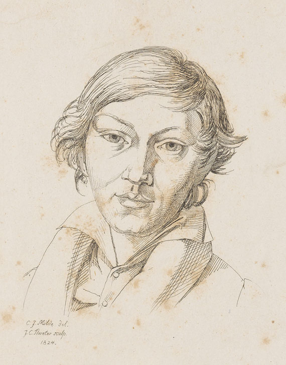 Julius Cäsar Thaeter - 4 Bll.: Portraits deutscher Künstler - Weitere Abbildung
