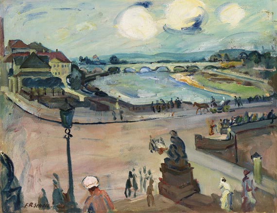 Franz Richard Scholz - Ausblick von der Brühlschen Terrasse in Dresden