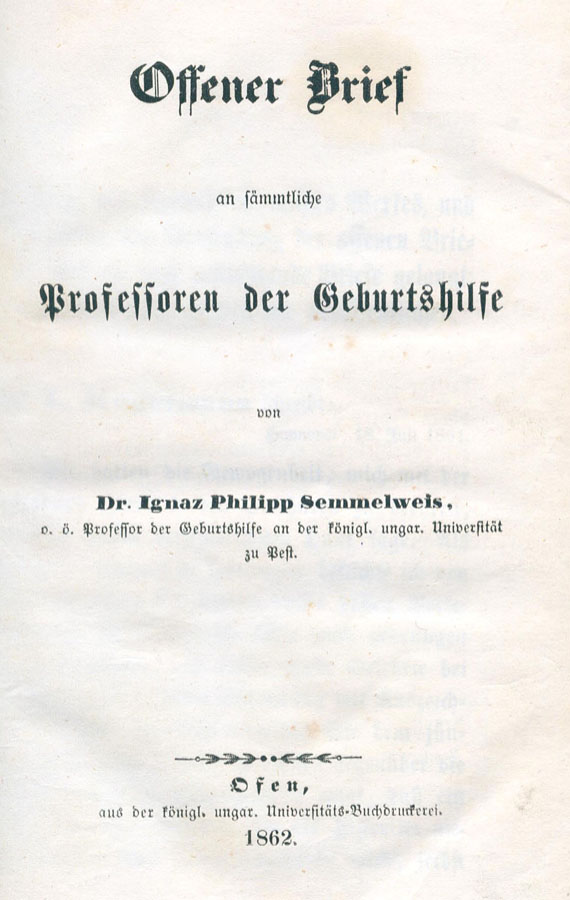 Philipp Ignaz Semmelweis - Offener Brief, 1862