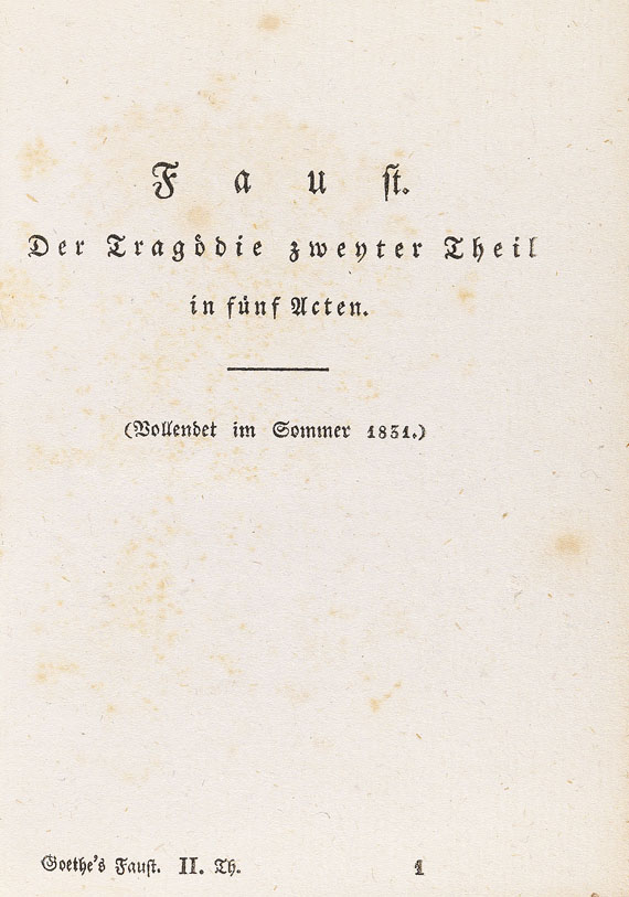 Johann Wolfgang von Goethe - 2 Bde., Faust Tle. 1 u. 2, 1808 u. 1833 - Weitere Abbildung