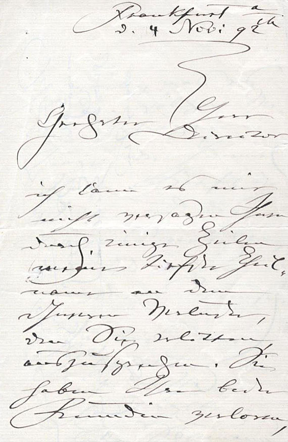 Clara Schumann - Eigh. Brief m. U. 1892