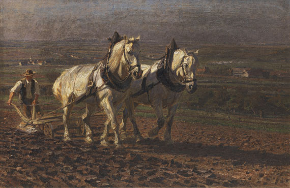 Friedrich Eckenfelder - Bauer mit Pferdegespann