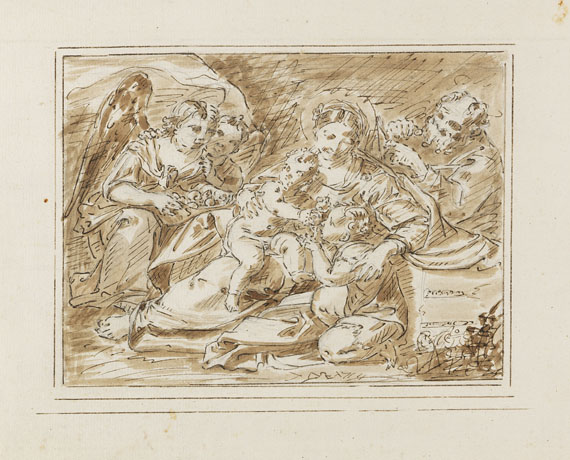  Italien - Madonna mit Kind, Johannesknaben, Josef und zwei Engeln