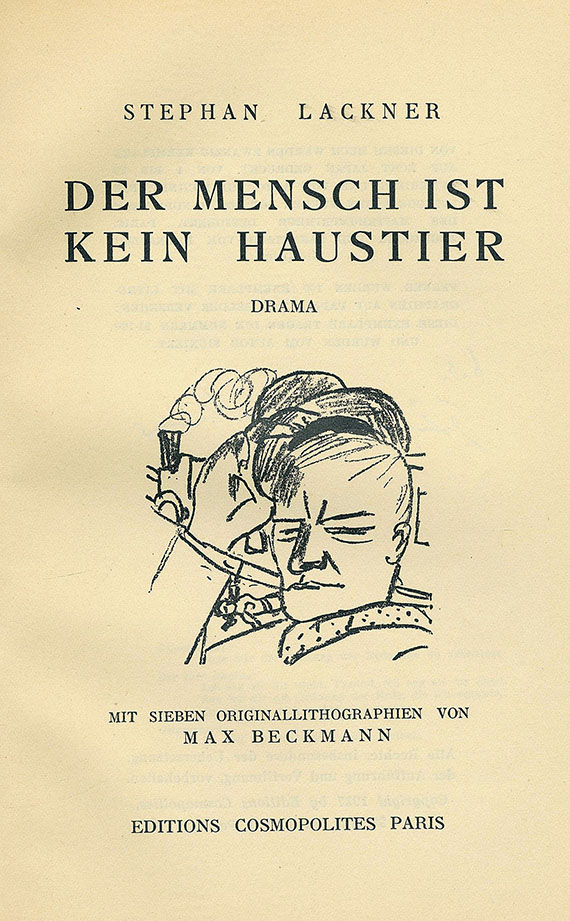 Max Beckmann - Lackner, S., Der Mensch ist kein Haustier. 1937.