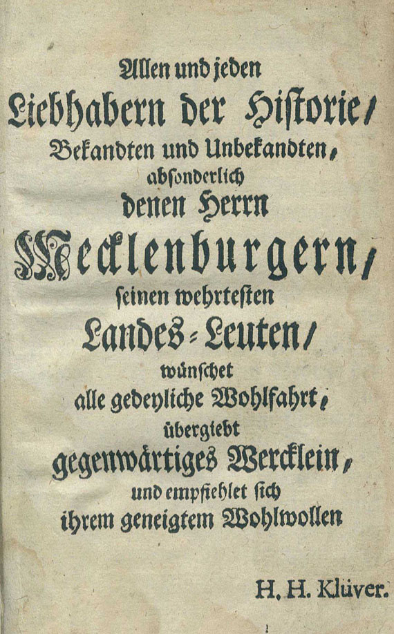 Hans Heinrich Klüver - Beschreibung des Herzogthum Mecklenburg. Bde. 4. 1739-1742