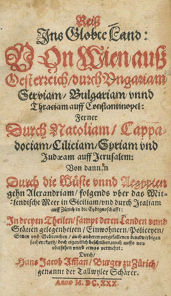 Hans Jacob Amman - Reiß ins gelobte Land. 1630