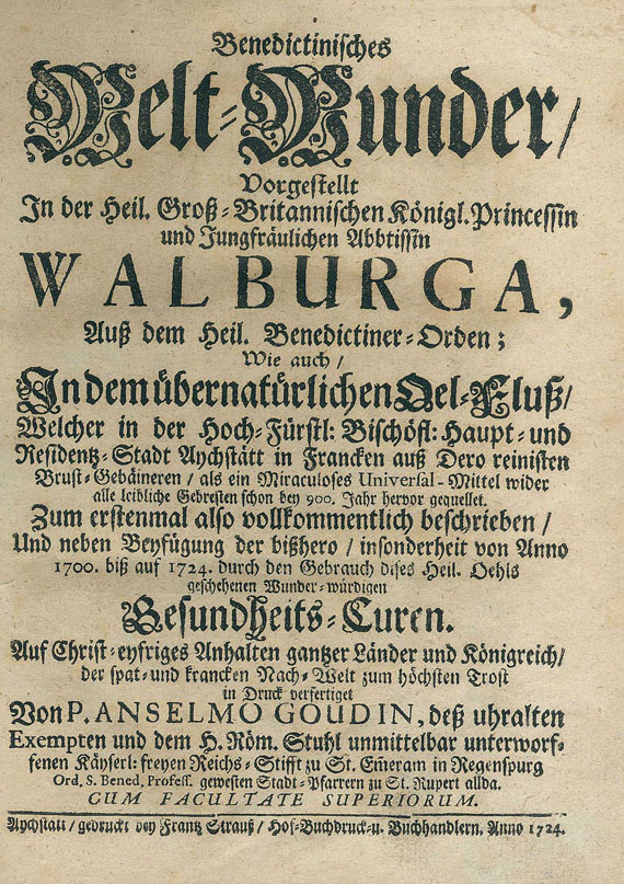 Anselmo Goudin - Walburga. 1724