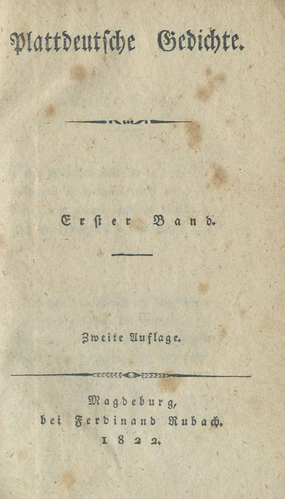 Friedrich Wilhelm Albrecht - Plattdeutsche Gedichte. 3 Bde. in 1. 2 Aufl.