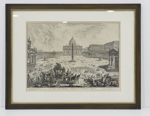 Giovanni Battista Piranesi - Veduta della Basilica, e Piazza de S. Pietro in Vaticano - Rahmenbild